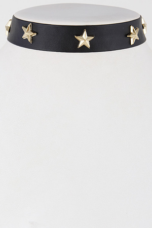 Lovely Plain Choker Necklace With Star Details 7BBD10